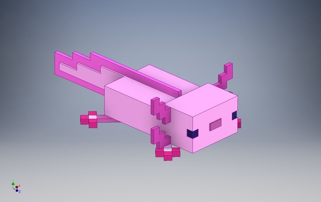 Minecraft Axolotl 3D model_2