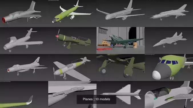 Planes fighter jet 3D Model Collection