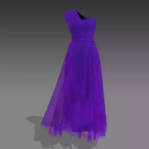 COLOR PURPLE MATTE LOOK VUAL DRAPED ONE SHOULDER ASYMETRIC LOOK