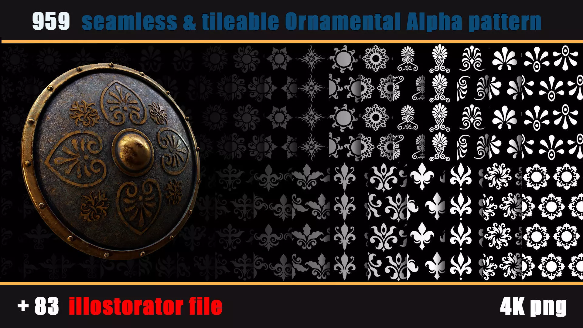 959 seamless and tileable Ornamental Alpha and 83 Ai file Texture_0