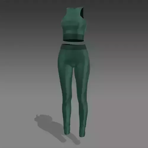 TWO PIECES SUIT BLOUSE AND PANT SILK SATIN GREEN COLOR