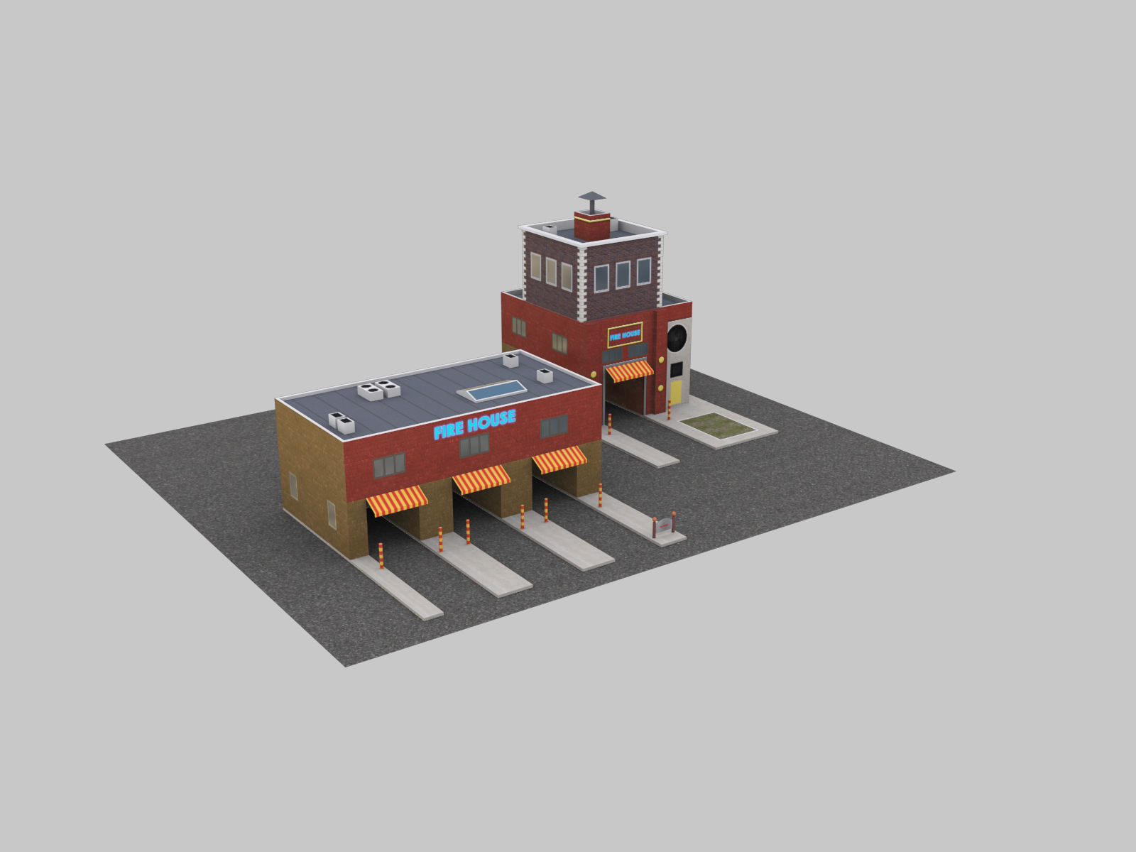 Low Poly Building Pack 4 Low-poly 3D model_3