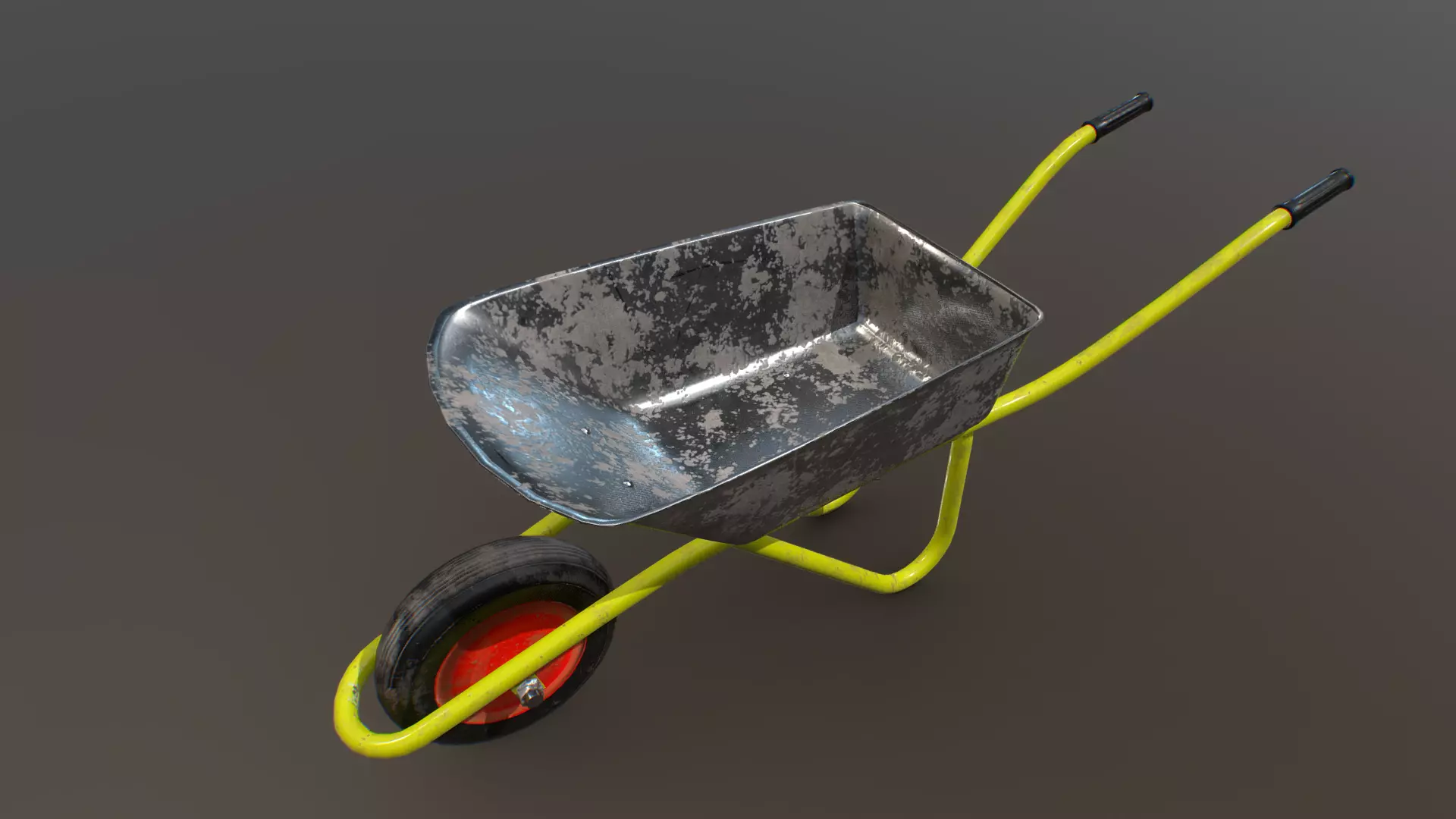 Wheelbarrow trolley Low-poly 3D model_0