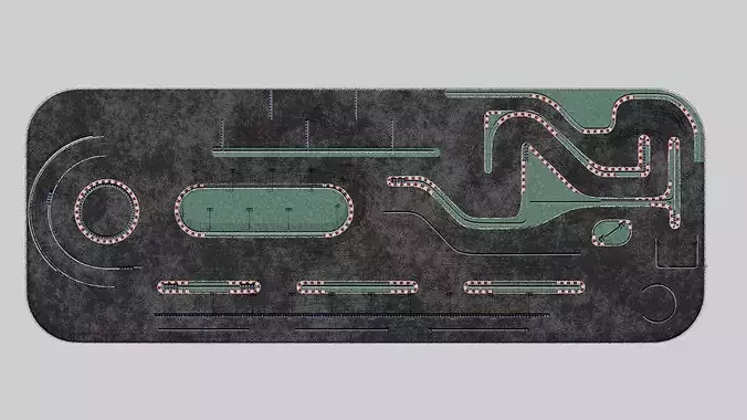Drifting Race Track 3D model 6
