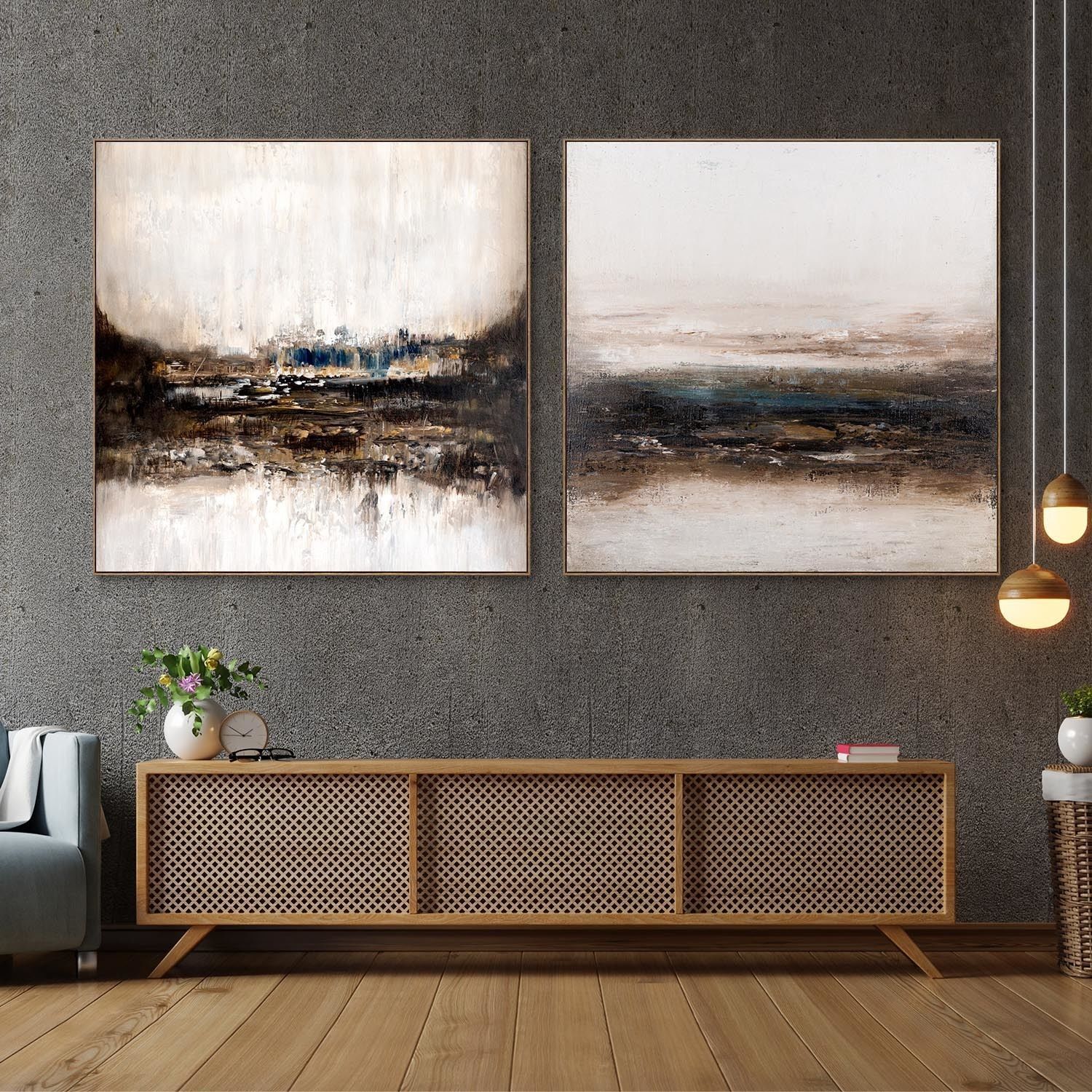 Plaster two square photo frames 41 Low-poly 3D model_9