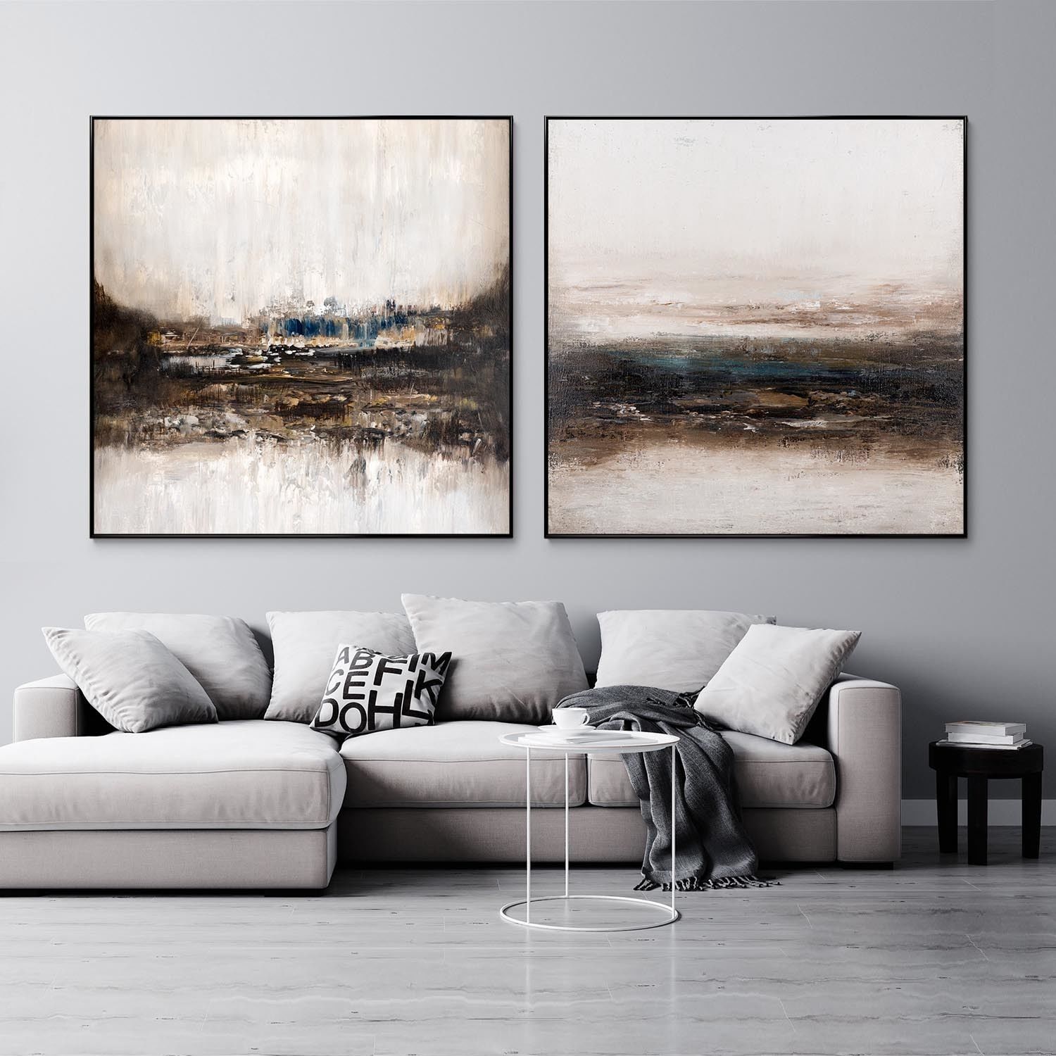 Plaster two square photo frames 41 Low-poly 3D model_8