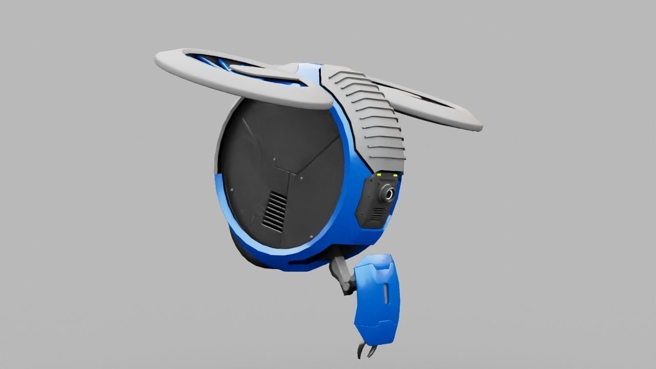 DRONE BOT rigged - animated 3D model_7