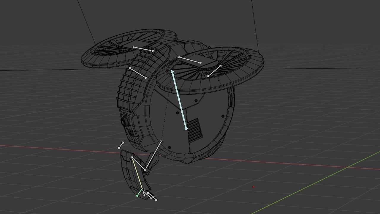 DRONE BOT rigged - animated 3D model_28