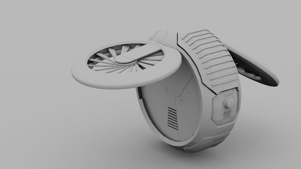 DRONE BOT rigged - animated 3D model_22