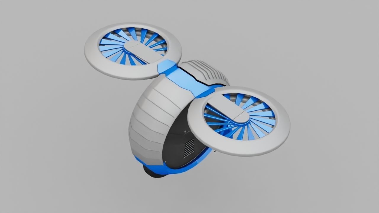 DRONE BOT rigged - animated 3D model_9