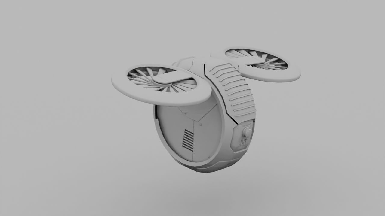 DRONE BOT rigged - animated 3D model_23