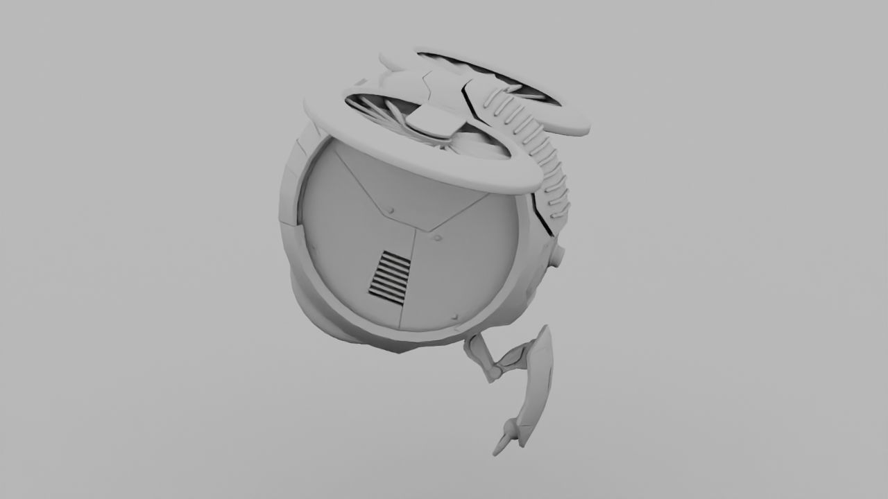 DRONE BOT rigged - animated 3D model_24