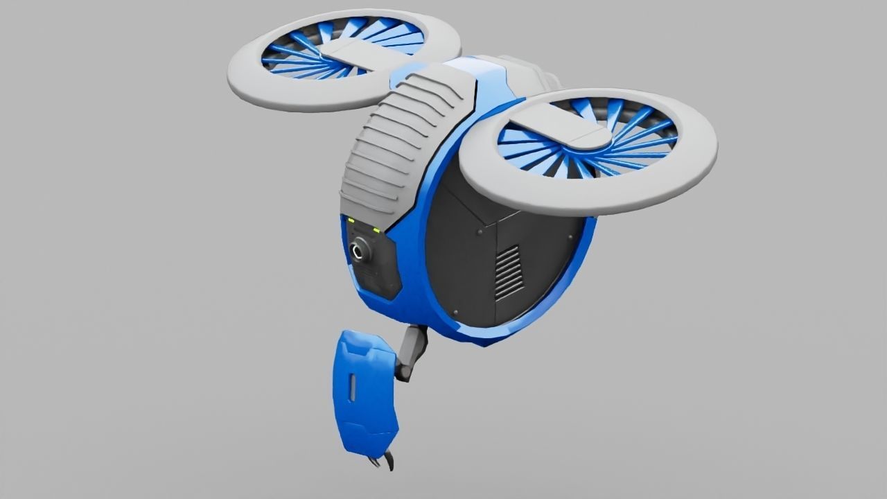 DRONE BOT rigged - animated 3D model_18