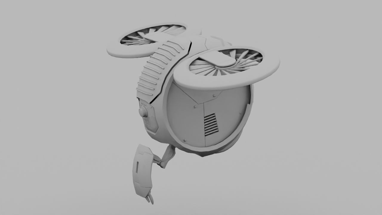 DRONE BOT rigged - animated 3D model_16