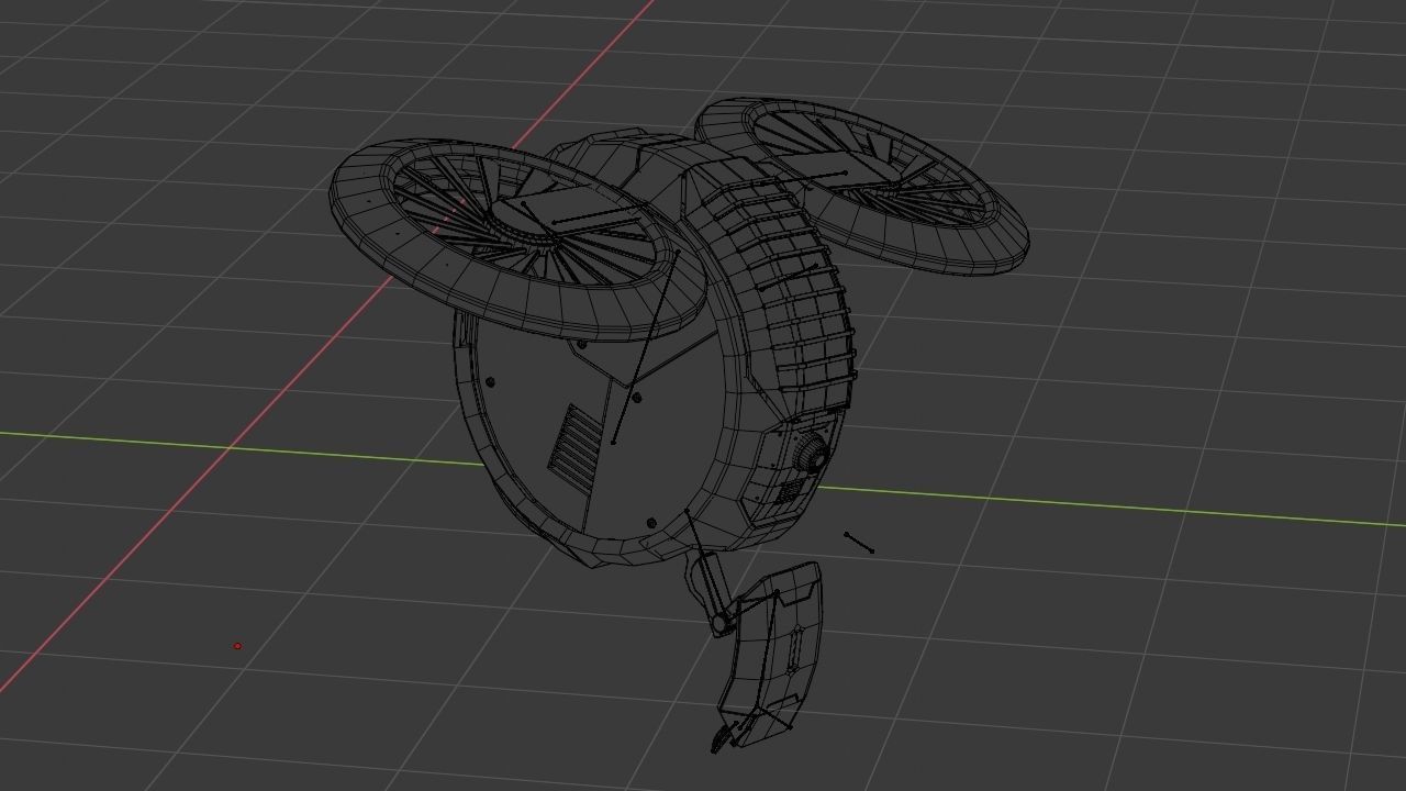 DRONE BOT rigged - animated 3D model_25