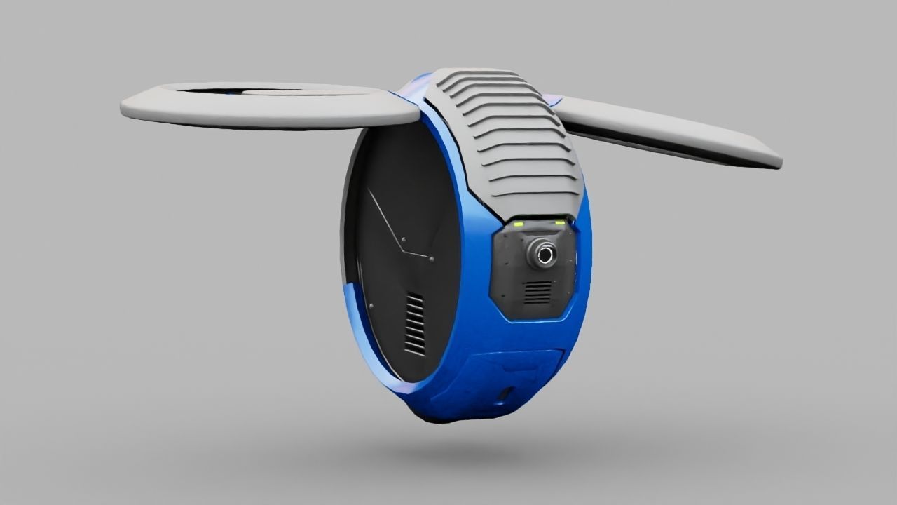 DRONE BOT rigged - animated 3D model_2