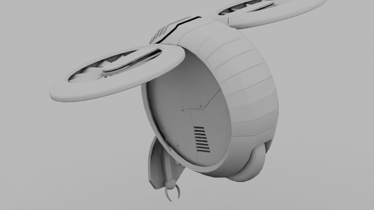 DRONE BOT rigged - animated 3D model_17