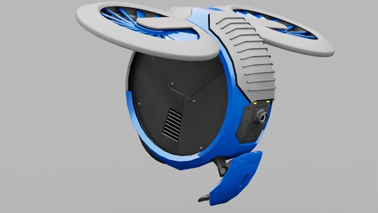 DRONE BOT rigged - animated 3D model_5