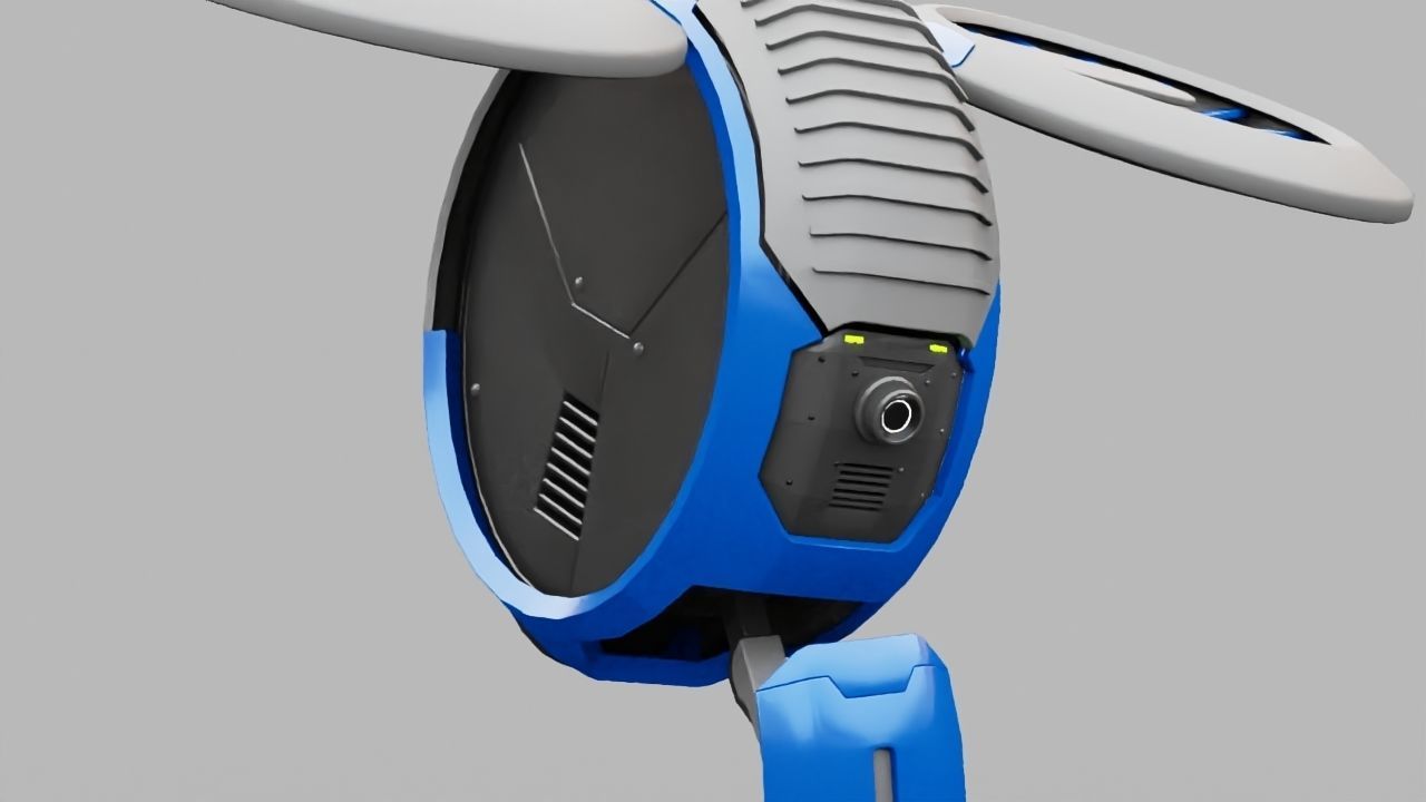 DRONE BOT rigged - animated 3D model_8