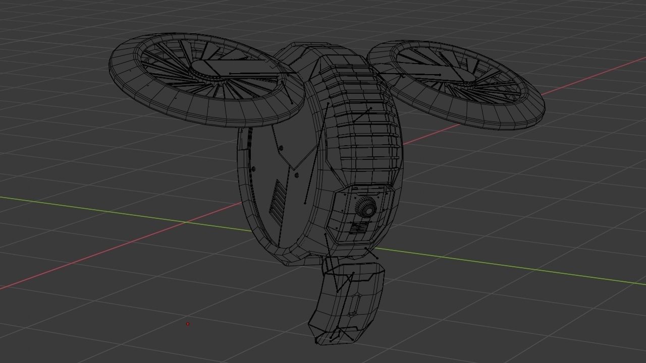 DRONE BOT rigged - animated 3D model_27