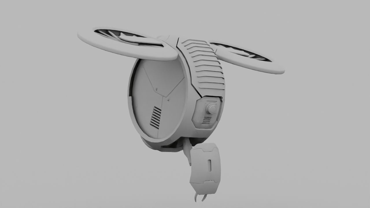 DRONE BOT rigged - animated 3D model_15