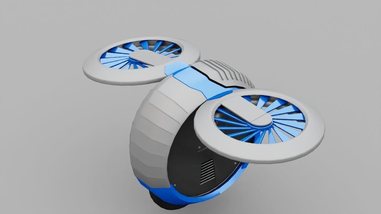 DRONE BOT rigged - animated 3D model_4