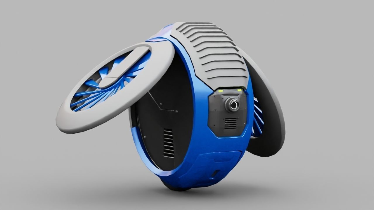 DRONE BOT rigged - animated 3D model_1