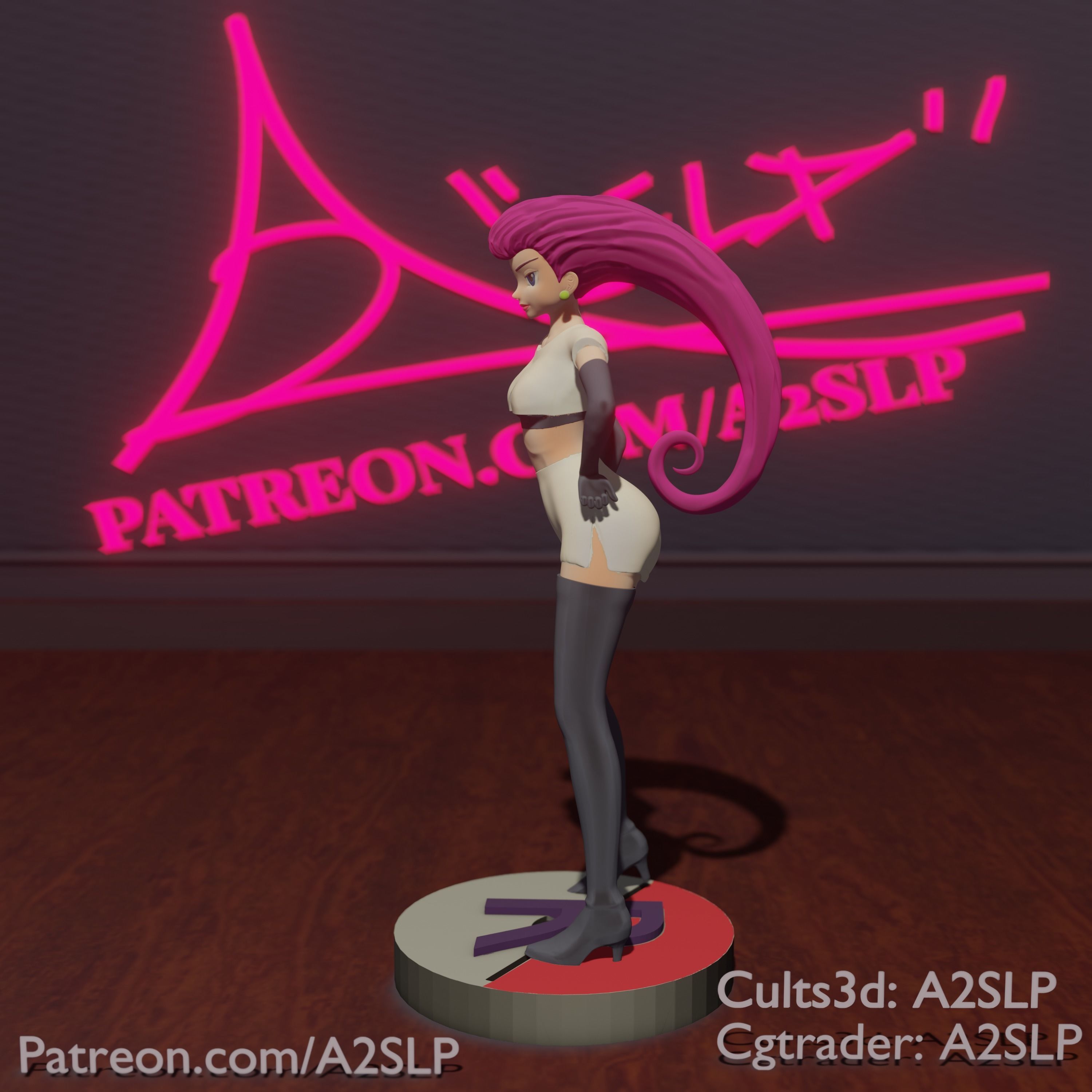 Jessie  pokemon 3D printable model 3D print model_1