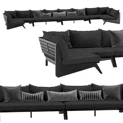 Harbour Outdoor MLB 3 Seater Sofa 3D model