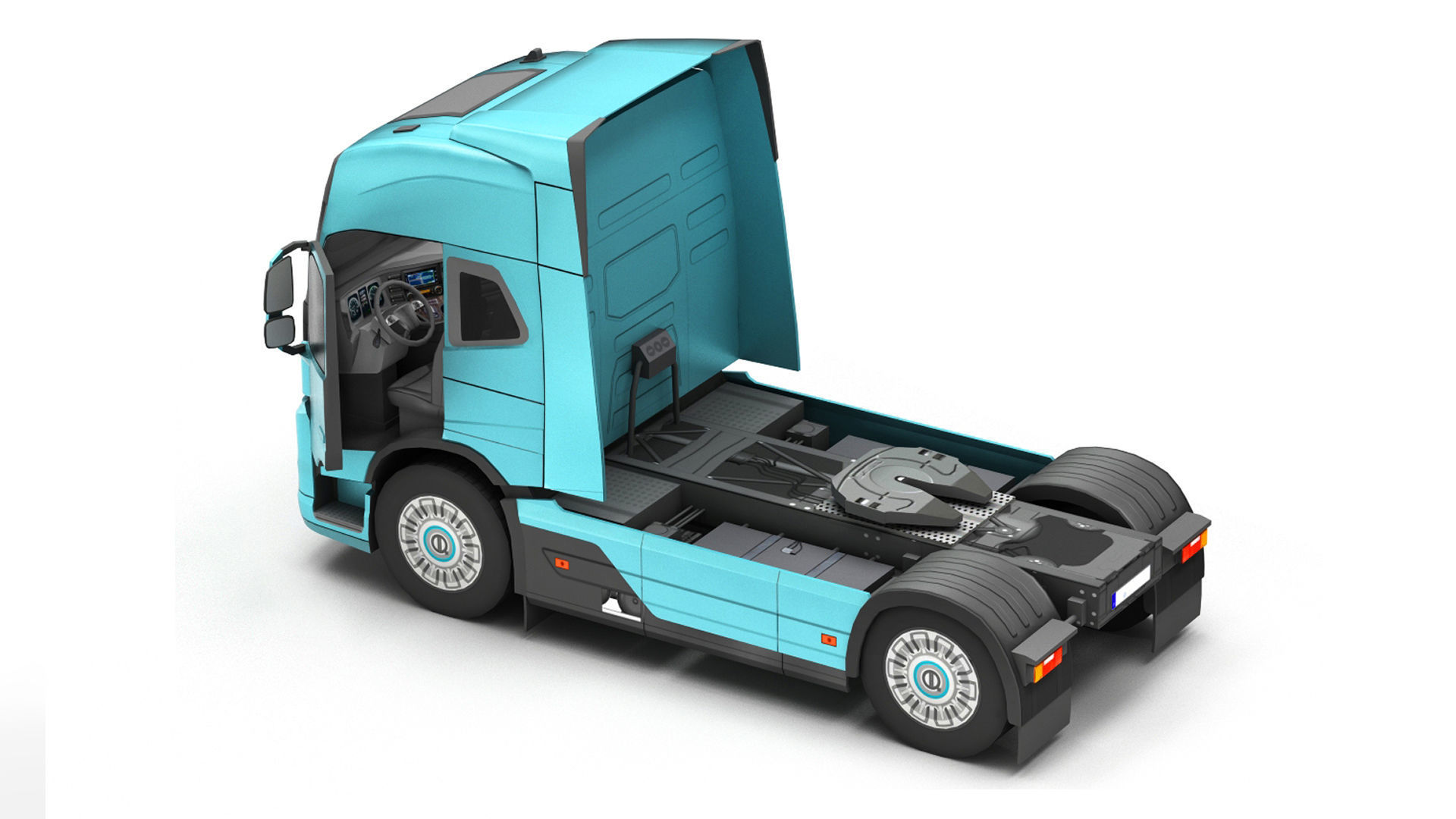 Truck 1-V5 Low-poly 3D model_5