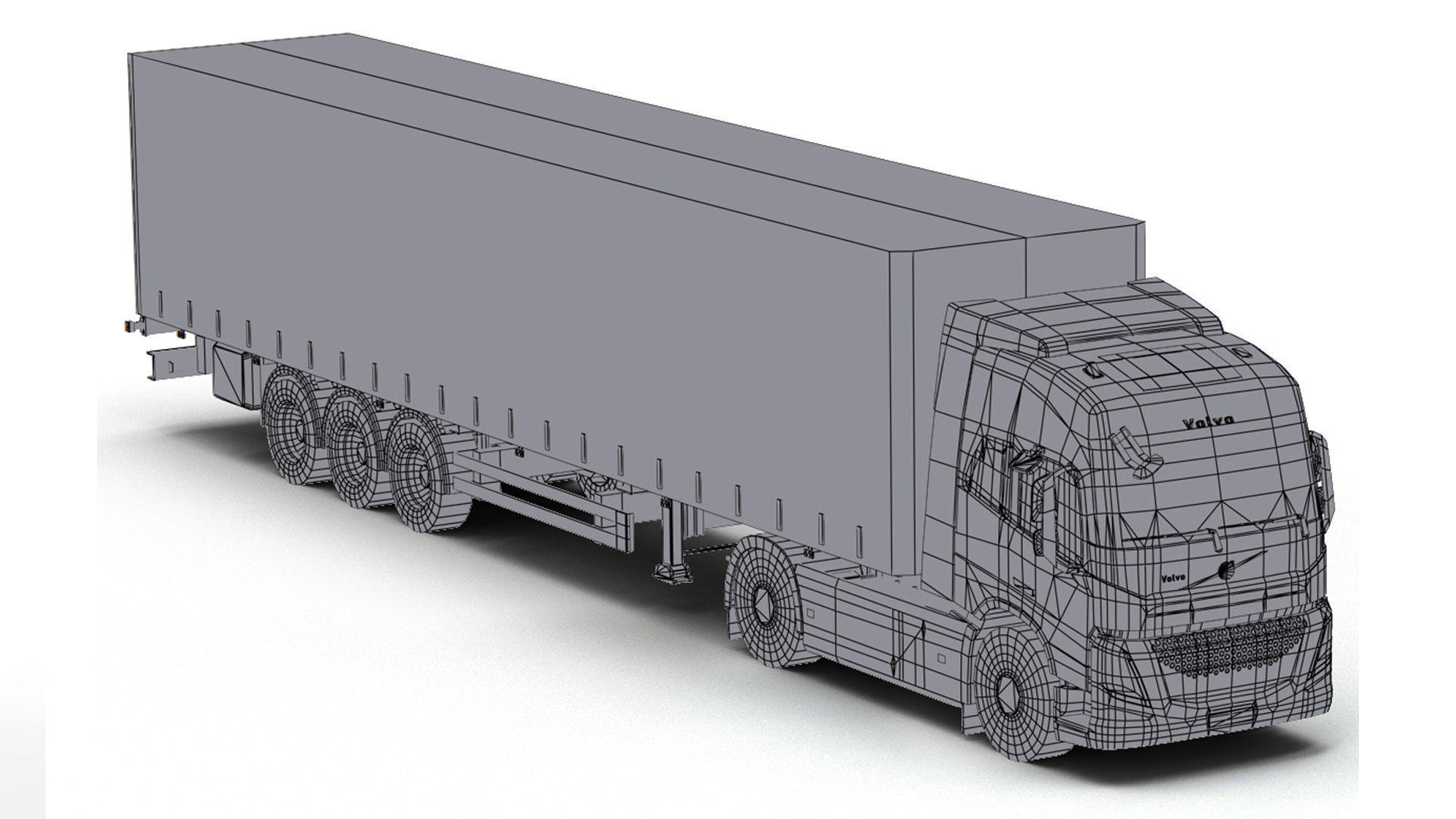 Truck 1-V5 Low-poly 3D model_11
