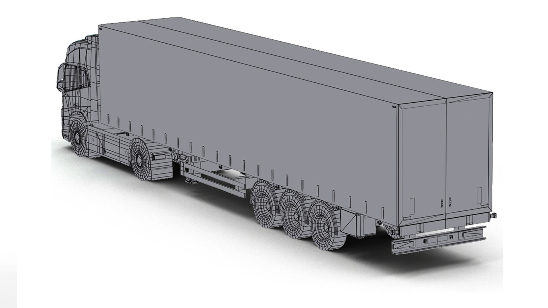 Truck 1-V5 Low-poly 3D model_10