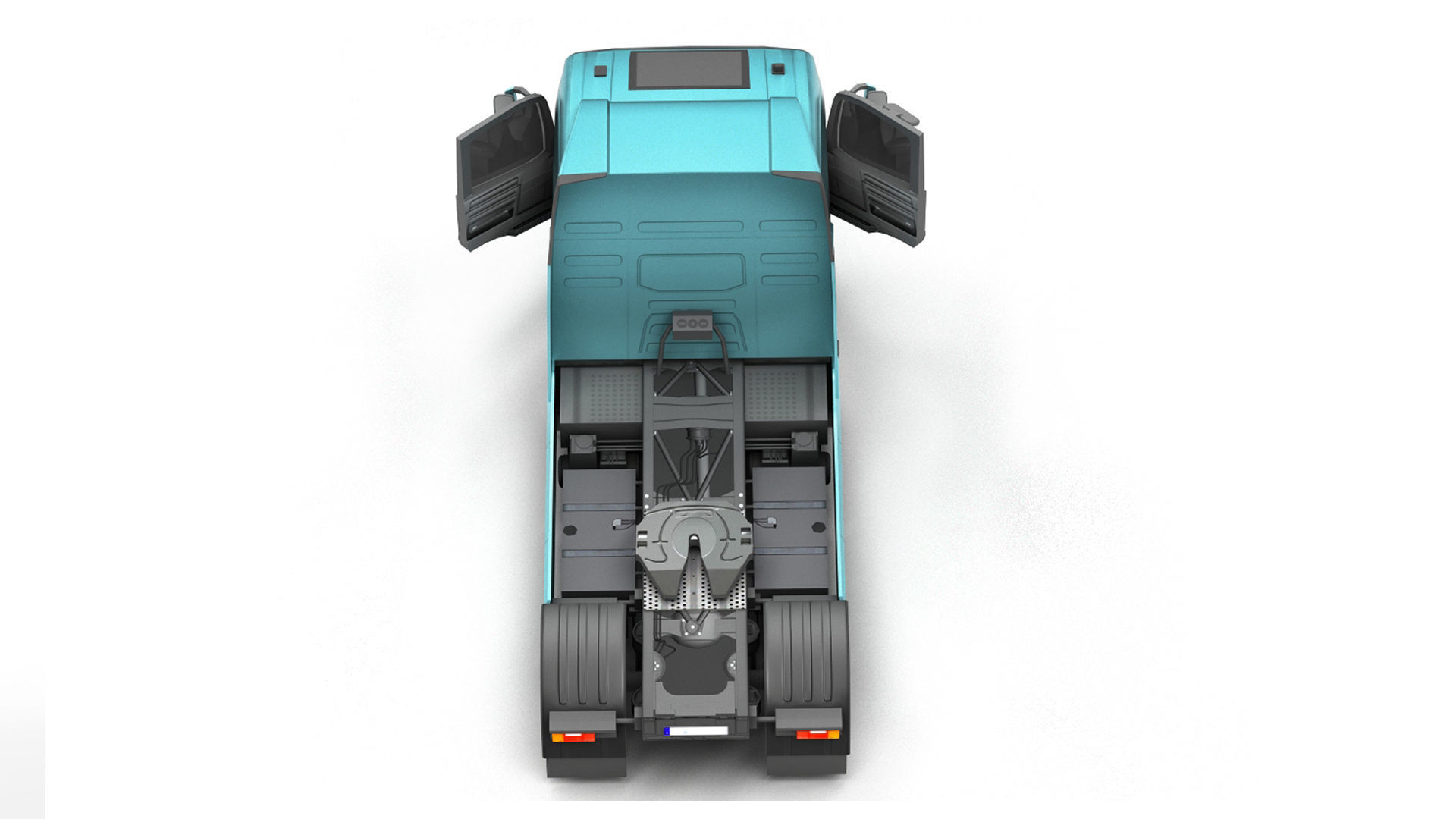 Truck 1-V5 Low-poly 3D model_7