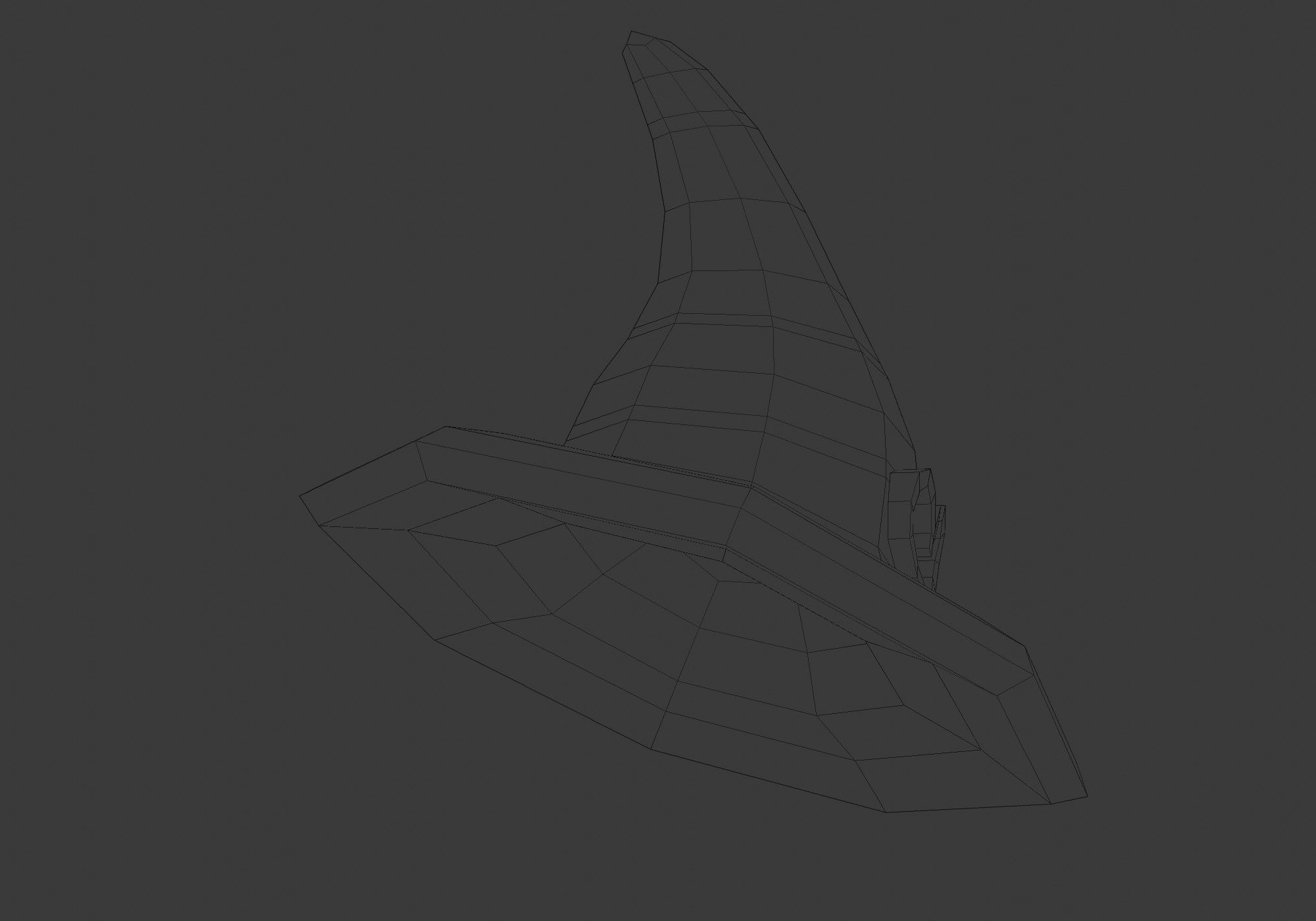 witch hat Low-poly 3D model_19