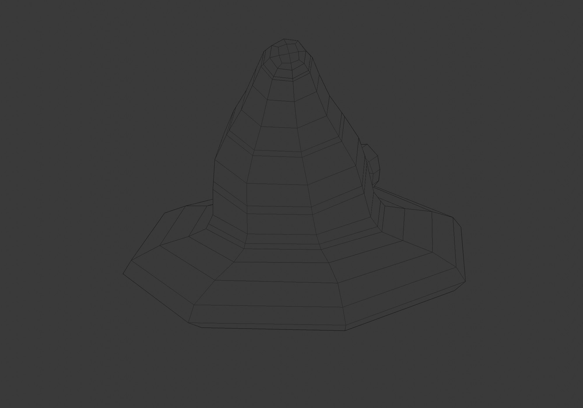 witch hat Low-poly 3D model_18