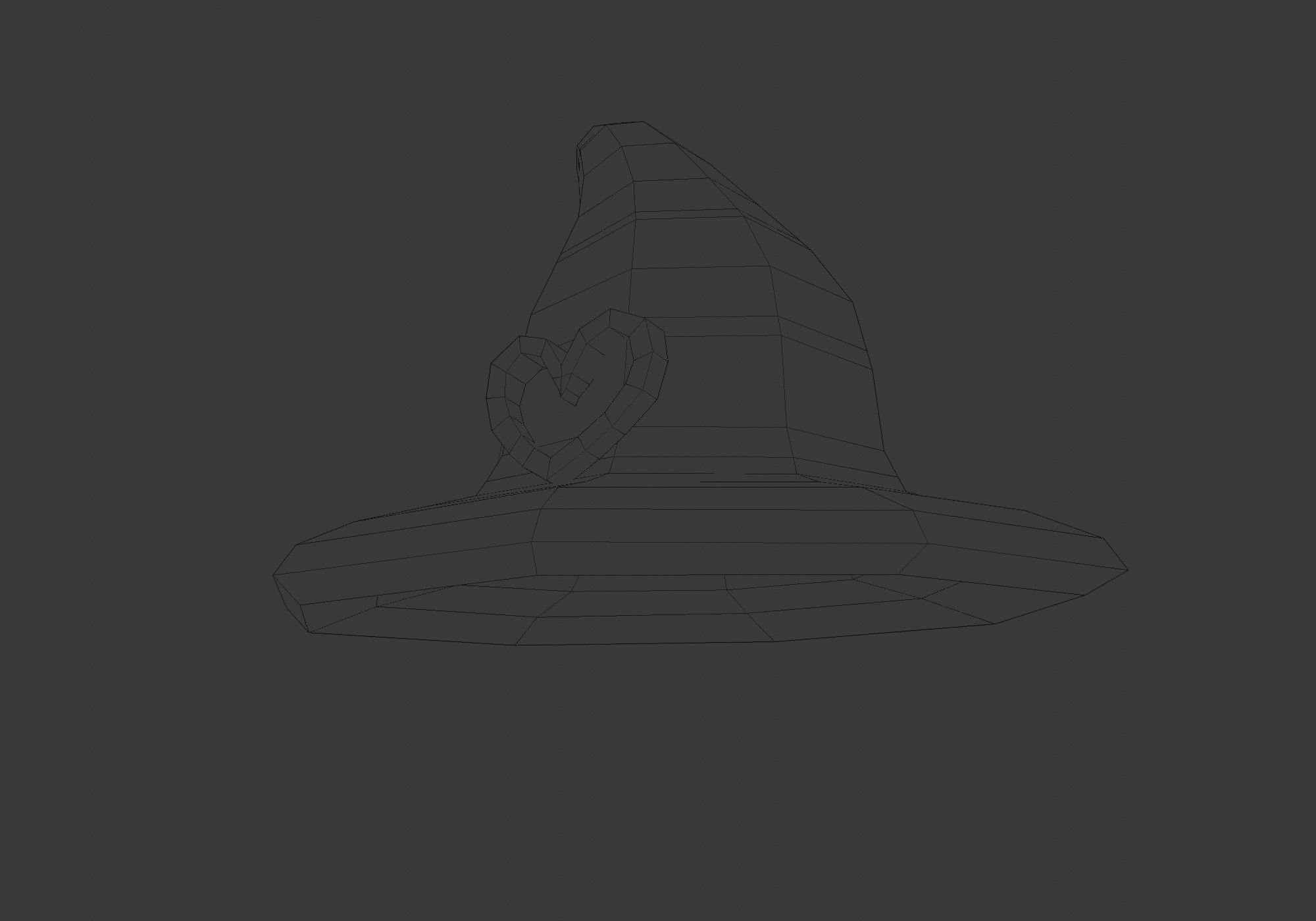 witch hat Low-poly 3D model_16