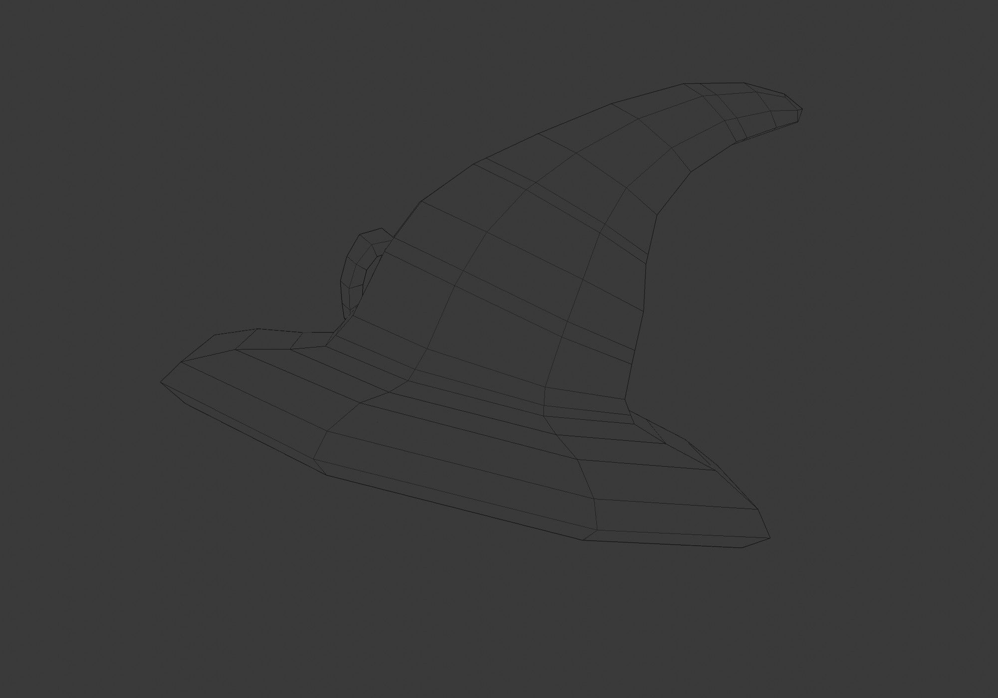 witch hat Low-poly 3D model_17