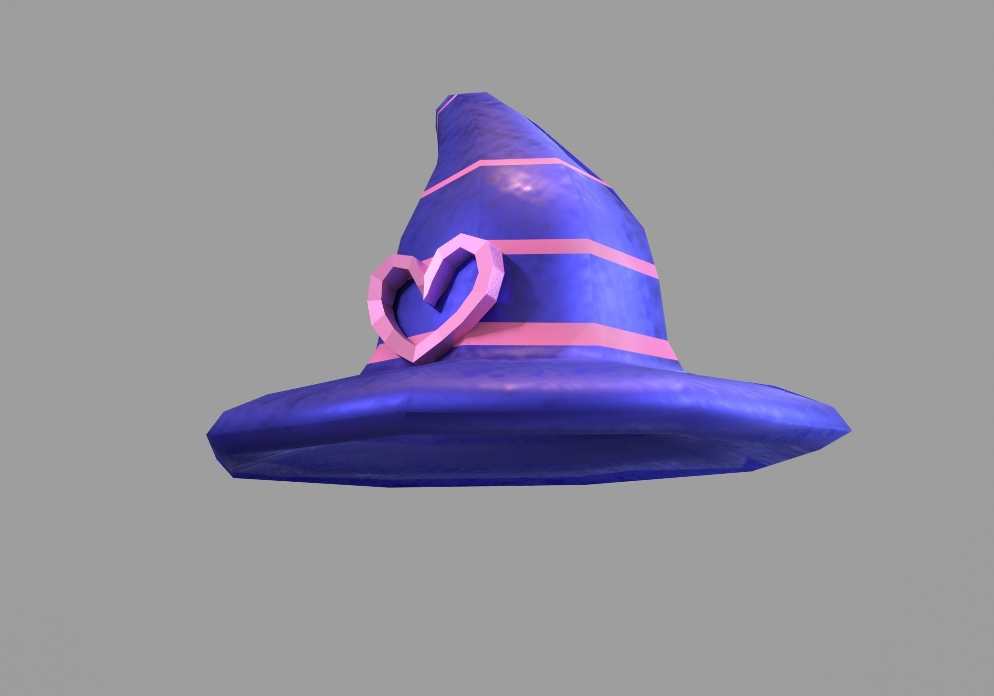 witch hat Low-poly 3D model_1