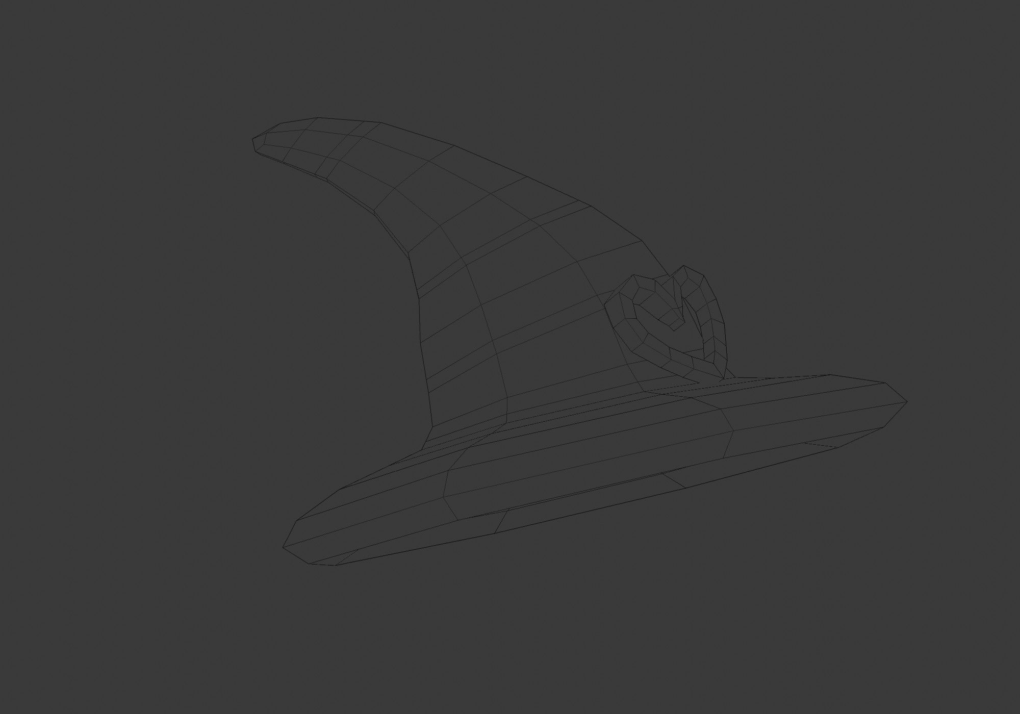 witch hat Low-poly 3D model_15