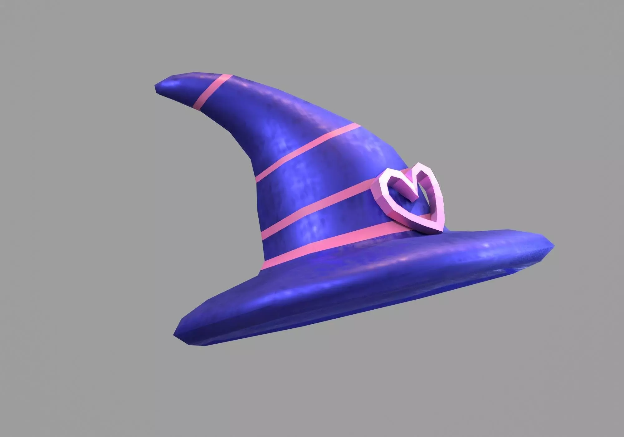 witch hat Low-poly 3D model_0