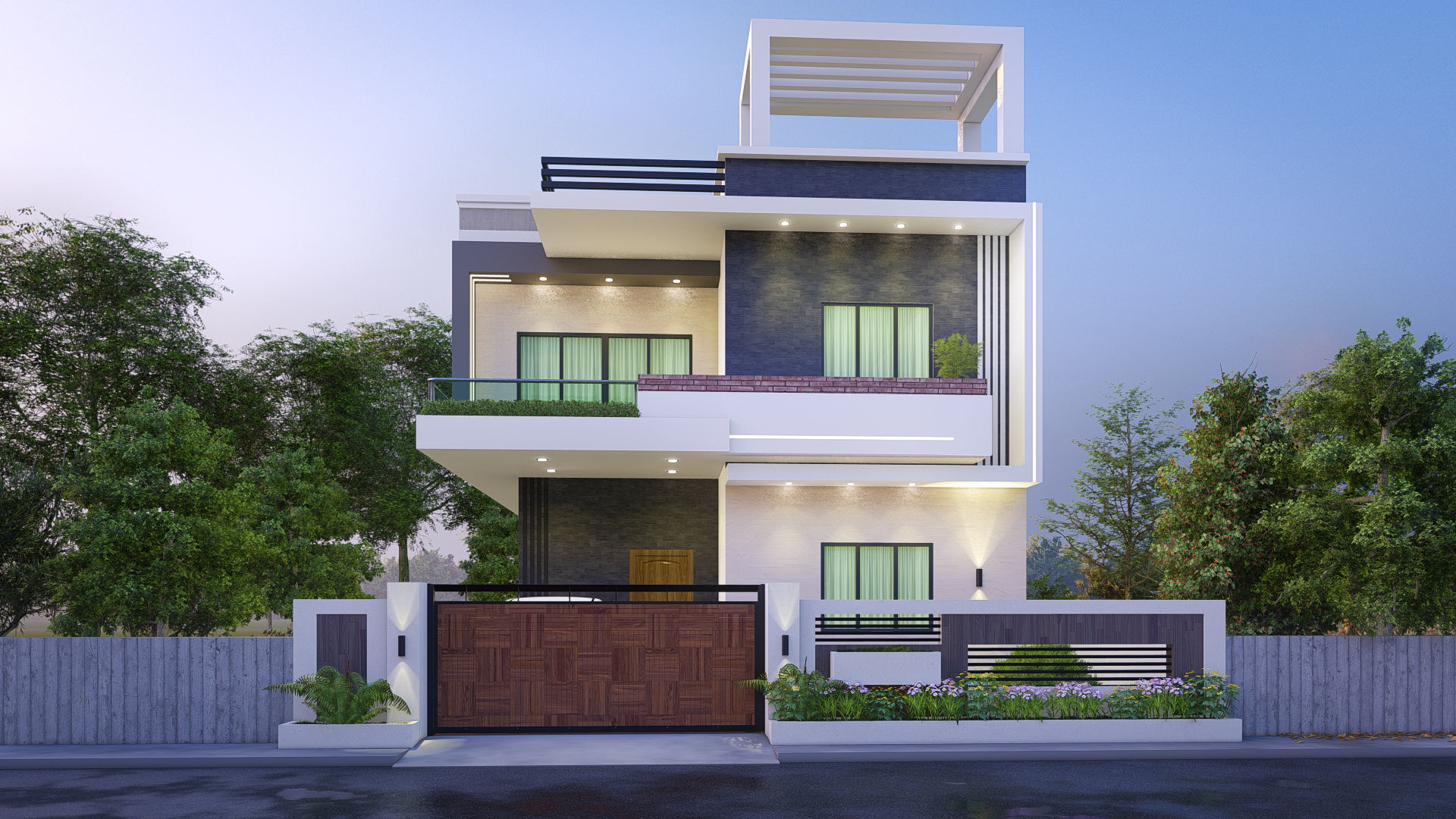 Lumion 11 villa exterior 3d model 3D model_4