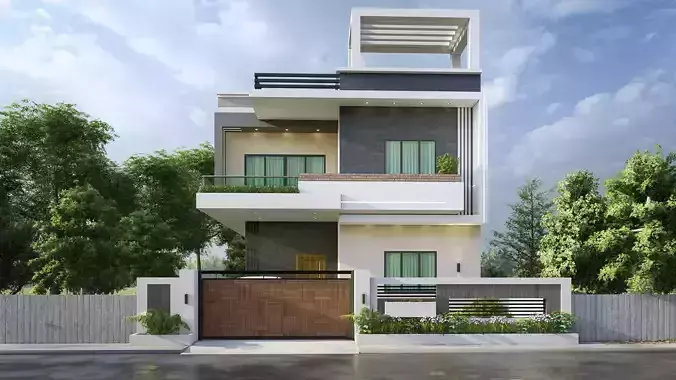 Lumion 11 villa exterior 3d model