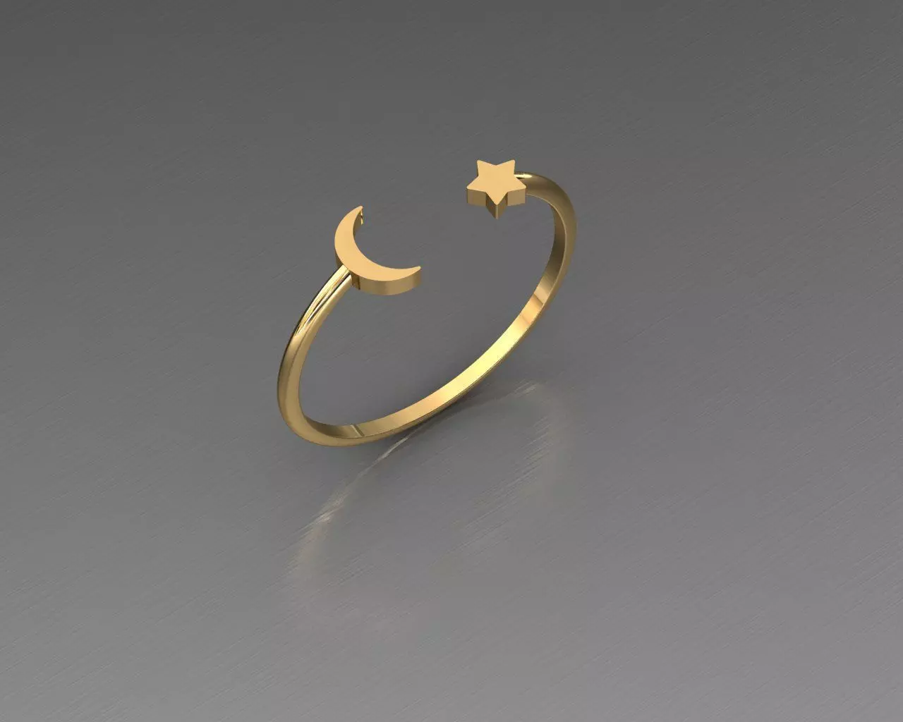Griffin5 gold ring with crescent and star Free 3D model_0