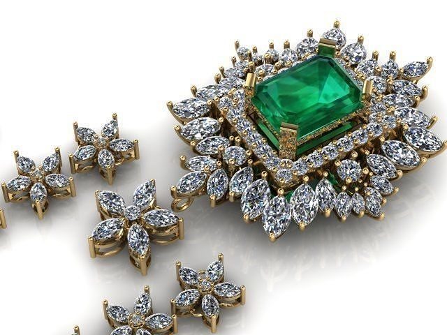 Emerald pendant 3D print model