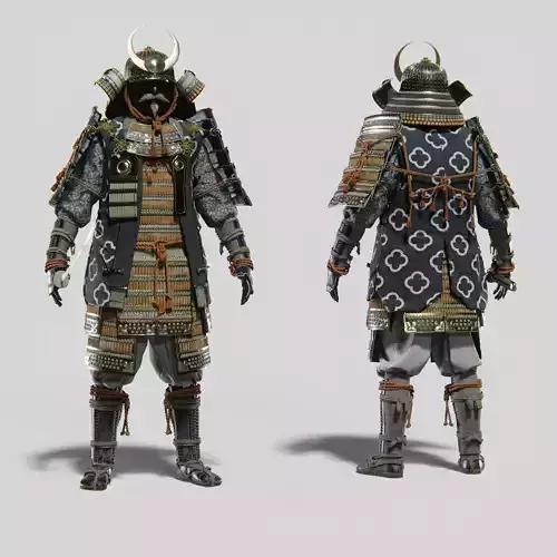 MEDIEVAL Japanese Samurai Rigged 3D model