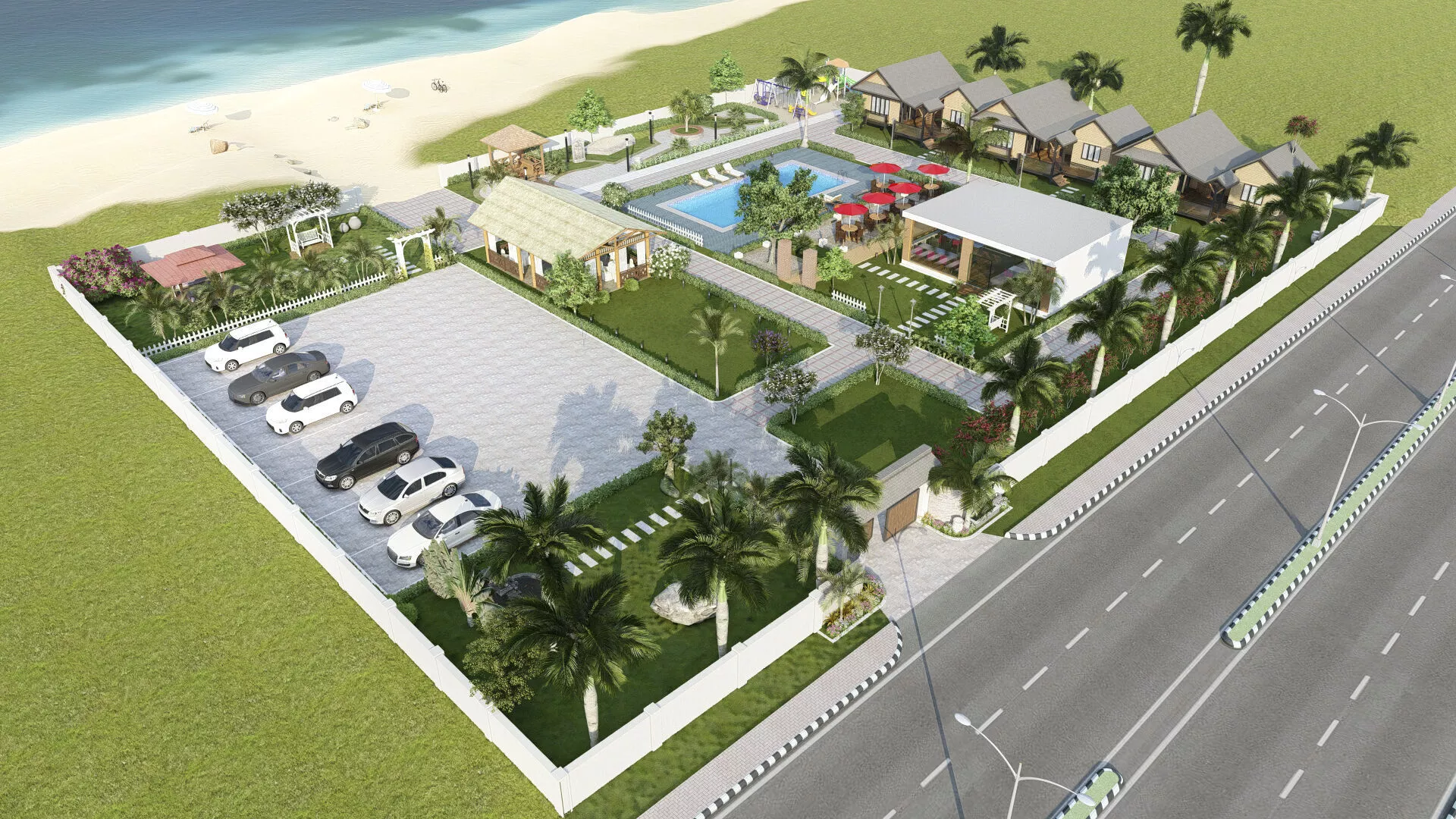 Lumion 11 Exterior Beach Resort Layout Scene File 3D model