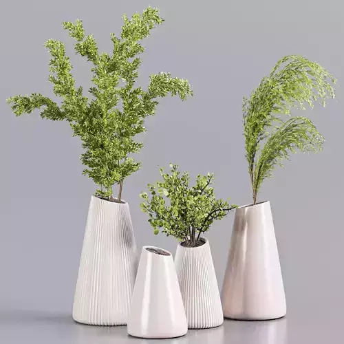 bouqute08 three vases 3D model