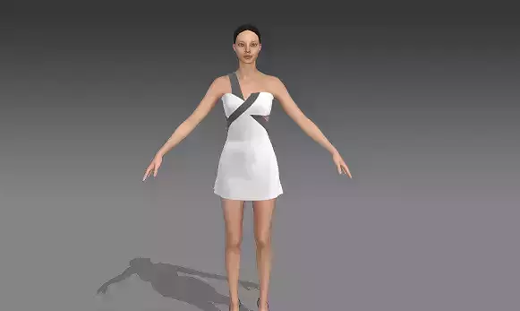 DRESS COLOR BLOCK WHITE AND GRAY 