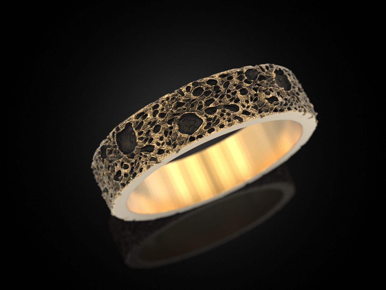 Moon craters ring 5 mm 3D print model_7