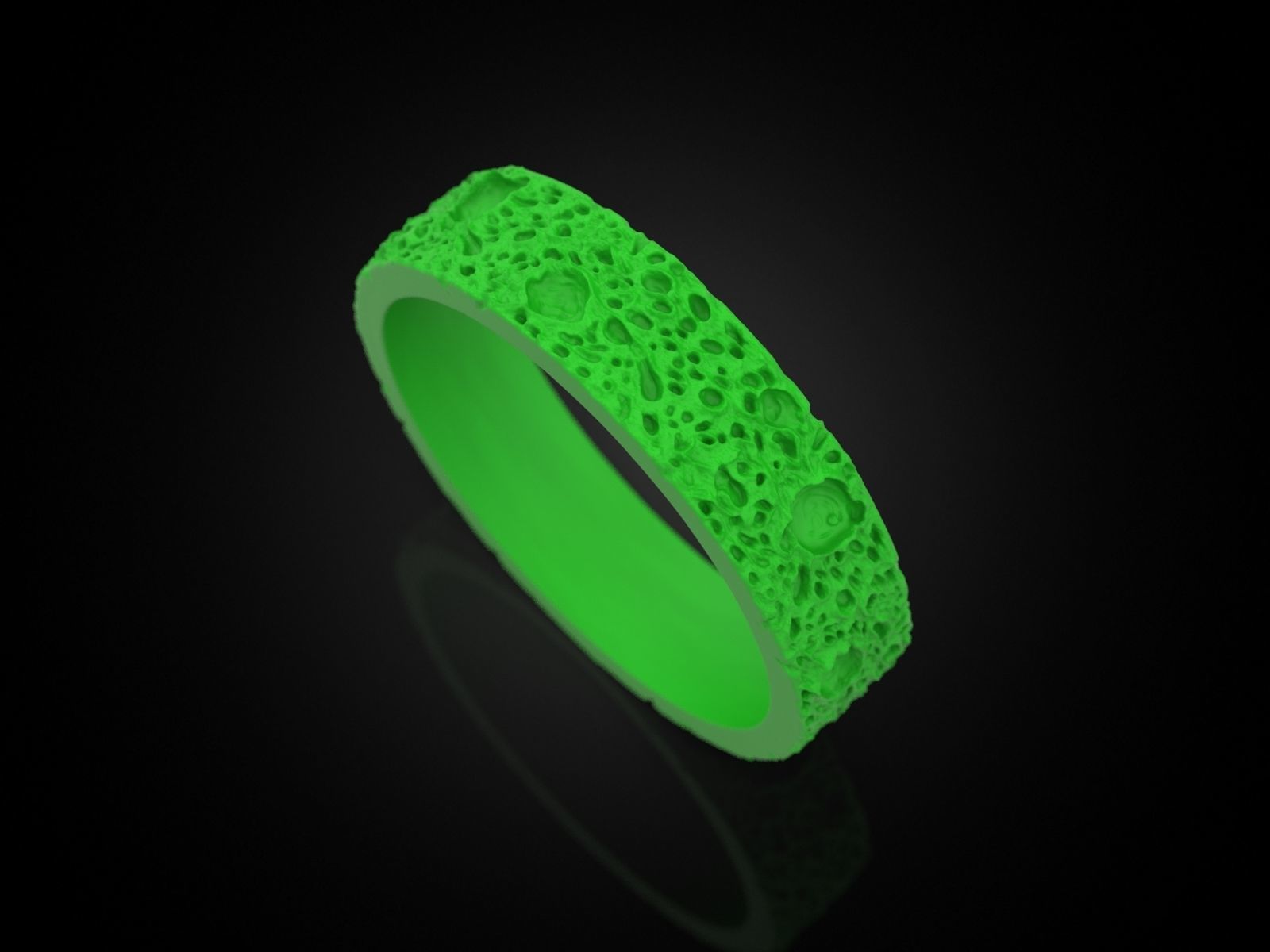 Moon craters ring 5 mm 3D print model_5